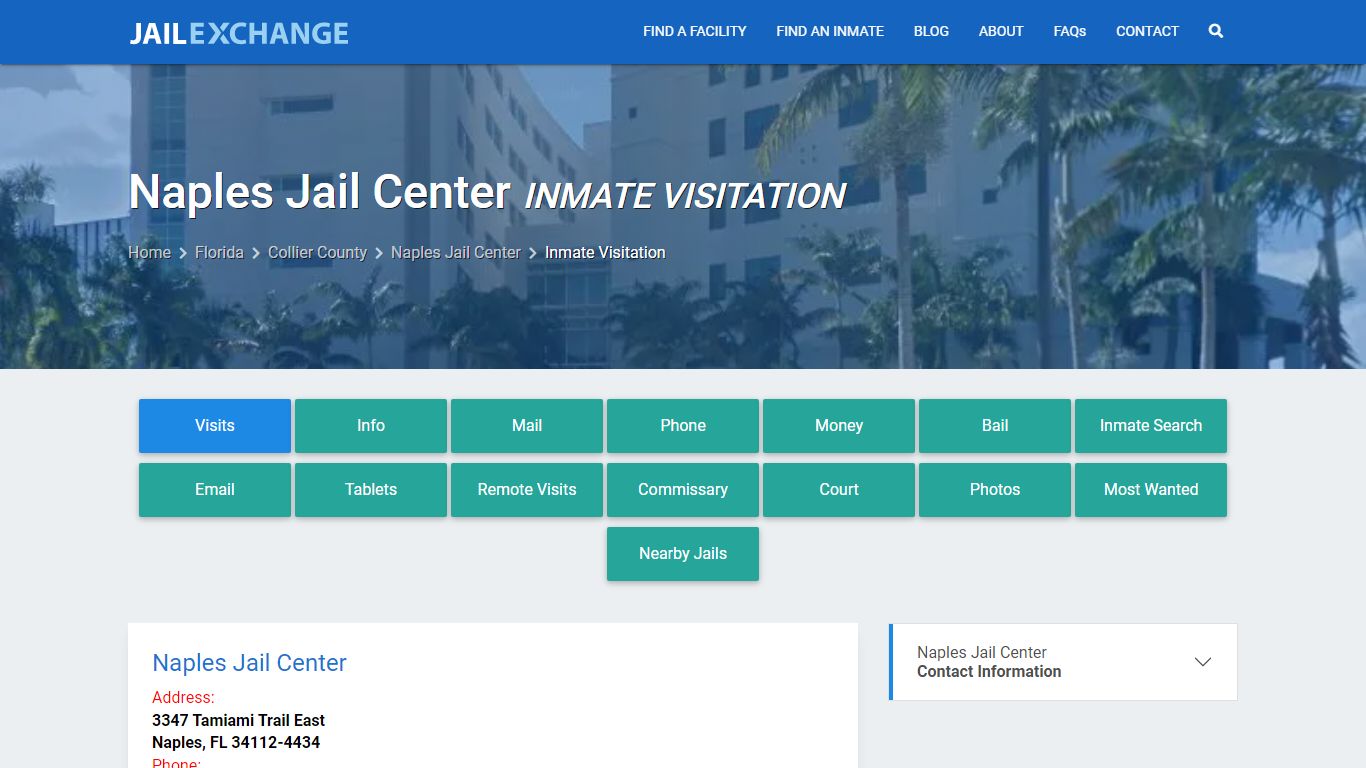 Inmate Visitation - Naples Jail Center, FL - Jail Exchange